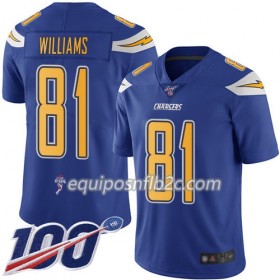 Camiseta Hombre NFL Los Angeles Chargers Mike Williams 81 Nike Azul 100th